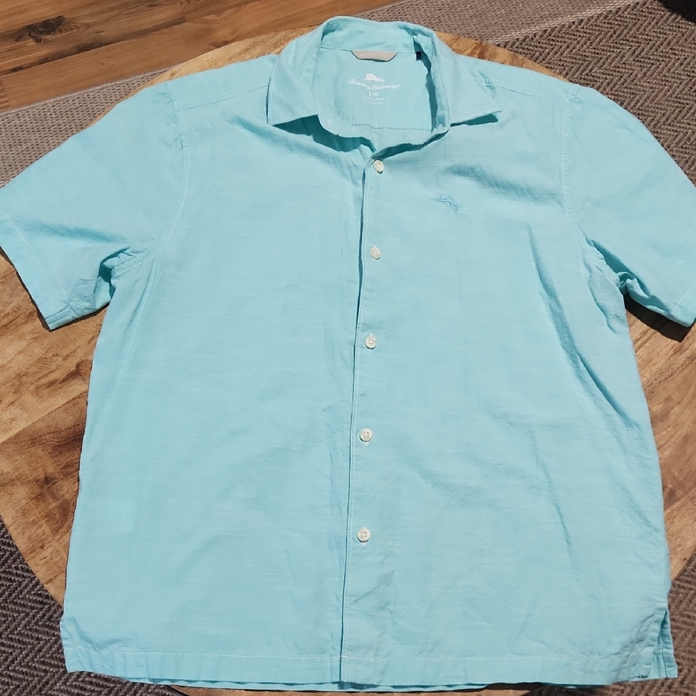 Tommy Bahama Light Blue Short-Sleeve Button-Down Shirt